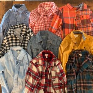 Boys small long sleeve button up shirts